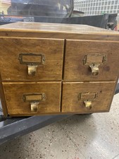 Vtg OAK? 4 Drawer  Library
