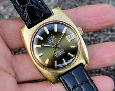 1960s Pilot Geneve Automatic 25 Jewels Watch, Gold-Plated Casing, Date, Strap