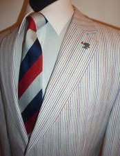 Gurteen Candy Stripe Boating Blazer Rowing Jacket 40 R Sport Coat Linen Blend