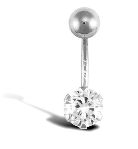 9ct white gold cubic zirconia - white,