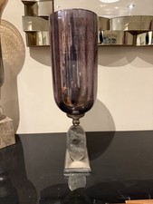 Tall Amethyst Glass Hurricane