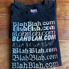 Vintage 90s Blah Blah Blah Black T-Shirt Hanes Beefy Large USA Shirt