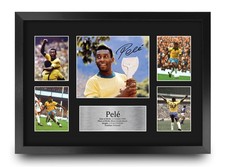 Pele Brazil Framed Gift Ideas Printed Autograph Picture for Football Fans