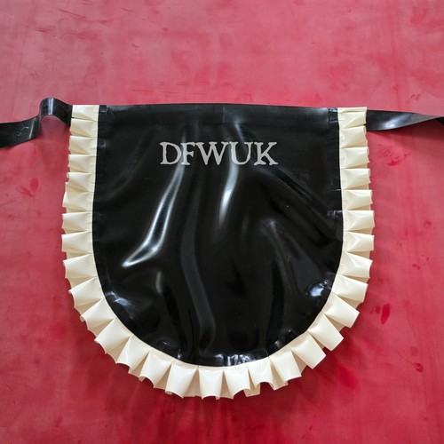 Black white frilly - black, apron