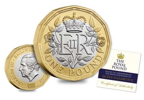 Inaugural royal pound - pound, £1