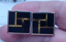 Cufflinks 1 Set Gold Tone Onyx