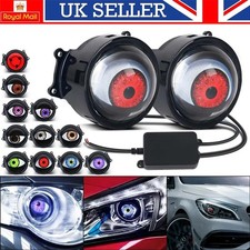 2x 3" LED Dynamic Devil Eyes Lights 12V Car Remote Control Headlight Retrofit UK