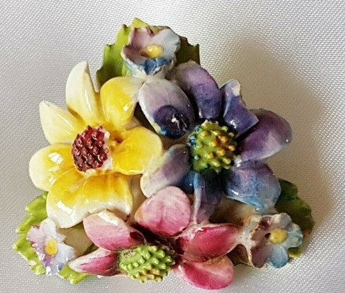 Fine china brooch flowers - brooch, ~