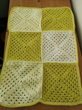 Doll's pram/cot blanket, crocheted in natural, soft, pistachio double knit