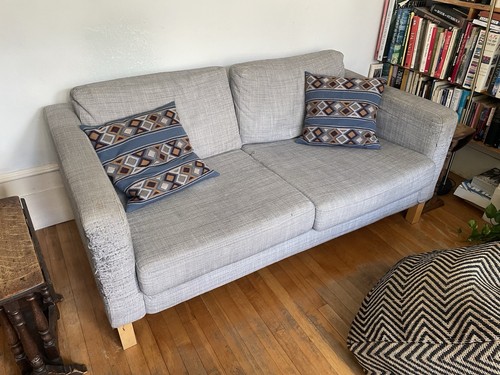 Ikea karlstad grey sofa - sofa, 3
