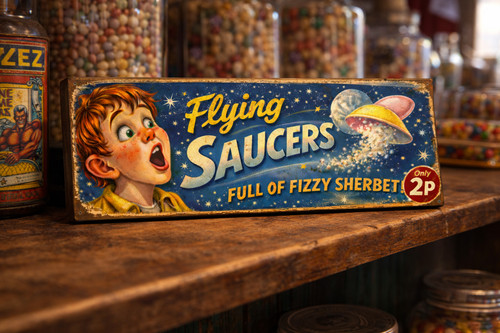 Flying saucers sign vintage - flying,