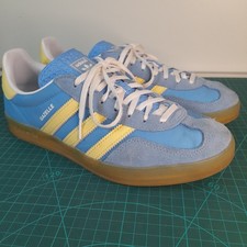 Adidas Originals Gazelle Indoor Gum Sole Burst Blue And Almost Yellow Size 8.5