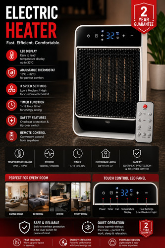 Inch electric heater desk - heater,