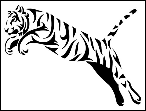 Leaping tiger design - tiger,