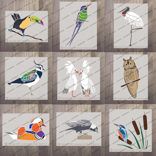 Bird stencils lovestencil