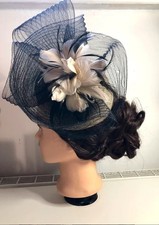 Womens Navy Blue & Cream