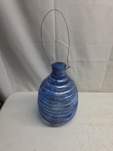 Vintage blue glass beehive - blue,