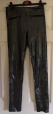 H&M Girls Dark Silver / Pewter Sparkly Leggings Age 14. Front zipped Pockets.