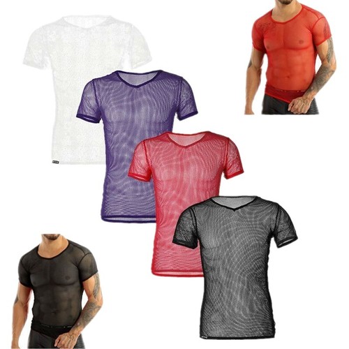 Men mesh casual shirts see - men, t-shirts