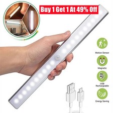 USB Rechargeable LED Strip Motion Sensor Light Wireless Cabinet Kitchen Wardrobe