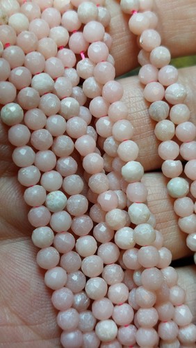 Natural pink opal faceted 4mm - natural,