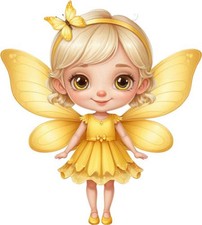 Watercolour Golden Fairy Wall Art Bedroom Laptop Van Vinyl Sticker Decal 6 Sizes