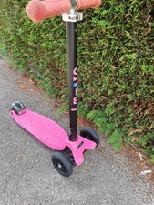 Micro 3 Wheel Scooter Kick Board in Pink for Ages 5-12 w Adjustable Handlebar