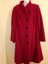 VINTAGE WINDSMOOR COAT ~ CHRISTMAS RED VICTORIAN RIDING STYLE COAT ~ SIZE 16