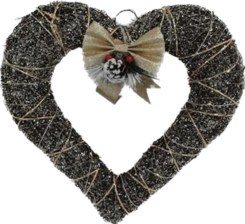 Rattan large hanging heart - large,