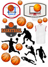 Basketball Sport Cake Topper Party Decoration Edible Birthday Gift Stand Up Ball