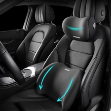 Ergonomic Car Seat Cushion Set with Neck and Lumbar Support for Comfort 