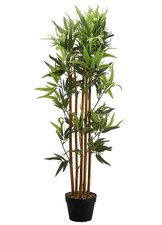 Smart Garden Faux Bamboo House Artificial Plant Decorative Pebbles Black Pot
