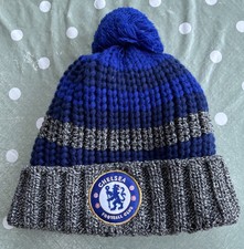 Chelsea FC Official Core Classic Team Bobble Pom Beanie Hat Adult Blue RRP £28