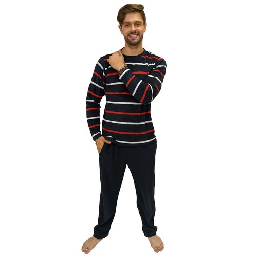 Mens soft warm pyjamas striped - mens,
