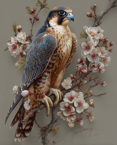 Peregrine falcon perched - peregrine,
