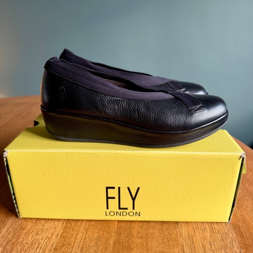 Fly london black wedge shoes - london,
