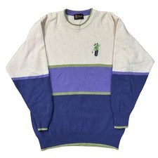 Dalkeith Knit Jumper 100% Wool Patterned Multicoloured Sweater Mens Small