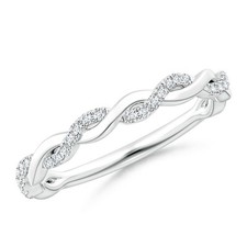 ANGARA 0.14 Ct Lab Grown Pave-Set Diamond Twist Ring For Her in 14K Solid Gold