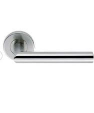 Carlisle Brass Treviri Lever On Round Rose Satin Stainless Steel Door Handle