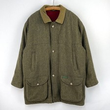 Hucklecote Tweed Coat Mens 42 UK Large Green Wool Hunting Shooting Field Jacket