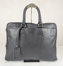 MCM Leather Briefcase Laptop Bag Black Double Handle Bag Made in Korea.