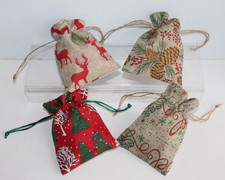 Christmas Xmas Hessian Fabric