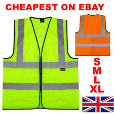 Hi Viz Vest High Vis Safety | YELLOW ORANGE | EN471 Waistcoat Visibility Jacket