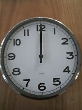 IKEA PUGG Wall Clock - White face - silver coloured frame