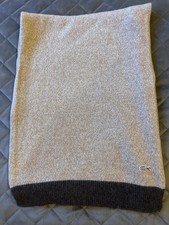 Lacoste Wool Blend Oatmeal/Brown Tipped Scarf