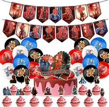 Descendants Birthday Party Decorations, Balloons Happy Birthday Banner Cake Topp