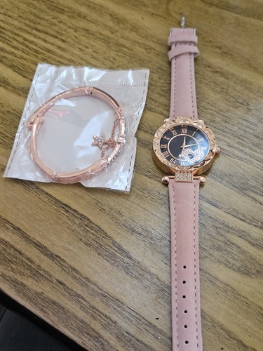 Set women pink watch - set, women's