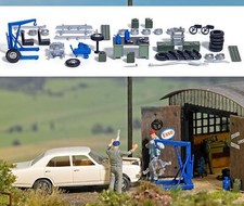 Garage equipment set OO/HO gauge building kit Busch 1184