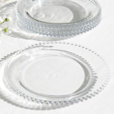 Set of 4 Clear Glass Dinner