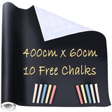 400 x 60cm Removable Blackboard Vinyl Wall Sticker Chalkboard Decal +10 Chalk UK